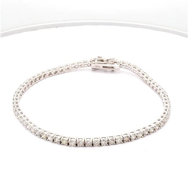 14K White Gold Four-Prong Diamond Tennis Bracelet, 3.37 ct tw – view 3