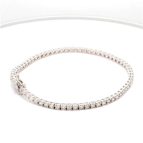 14K White Gold Four-Prong Diamond Tennis Bracelet, 3.37 ct tw – view 4