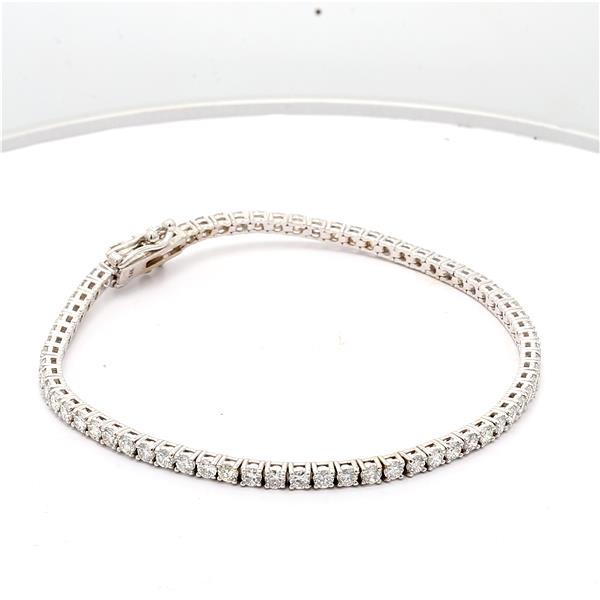 14K White Gold Four-Prong Diamond Tennis Bracelet, 3.40 ct tw – view 2