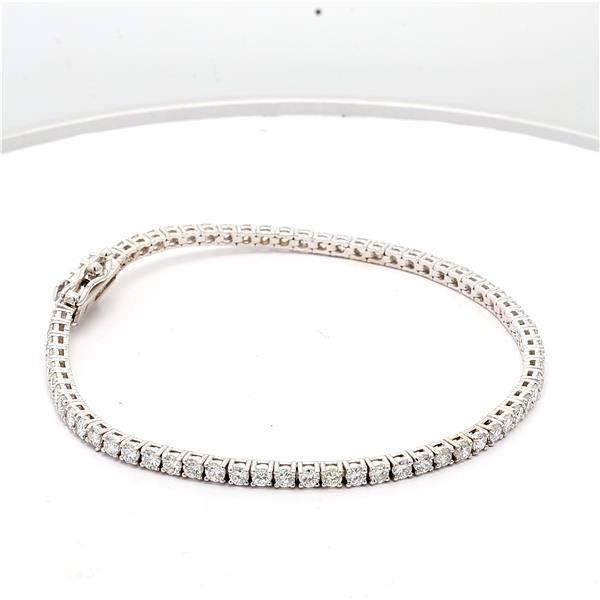 14K White Gold Four-Prong Diamond Tennis Bracelet, 3.40 ct tw – view 3