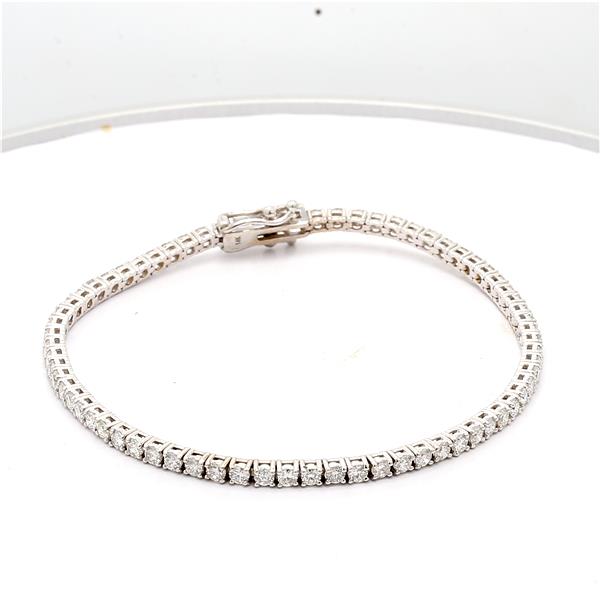 14K White Gold Four-Prong Diamond Tennis Bracelet, 3.40 ct tw – view 4