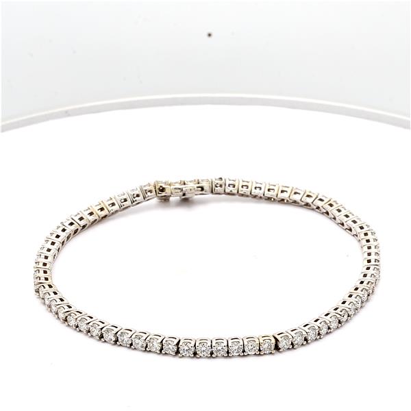 14K White Gold Four-Prong Diamond Tennis Bracelet, 3.44 ct tw