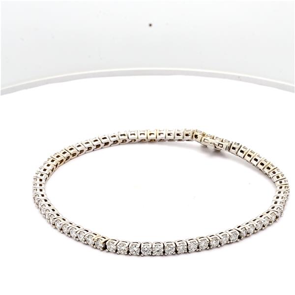 14K White Gold Four-Prong Diamond Tennis Bracelet, 3.44 ct tw – view 2