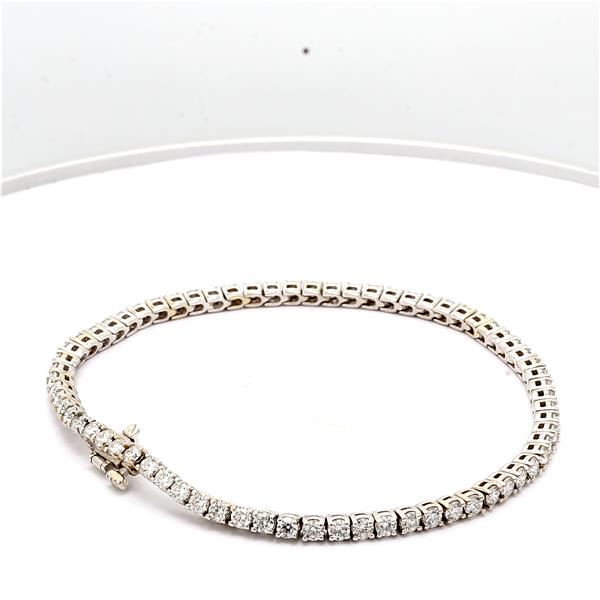 14K White Gold Four-Prong Diamond Tennis Bracelet, 3.44 ct tw – view 3