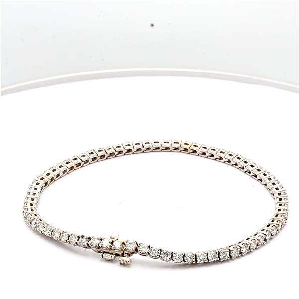 14K White Gold Four-Prong Diamond Tennis Bracelet, 3.44 ct tw – view 4