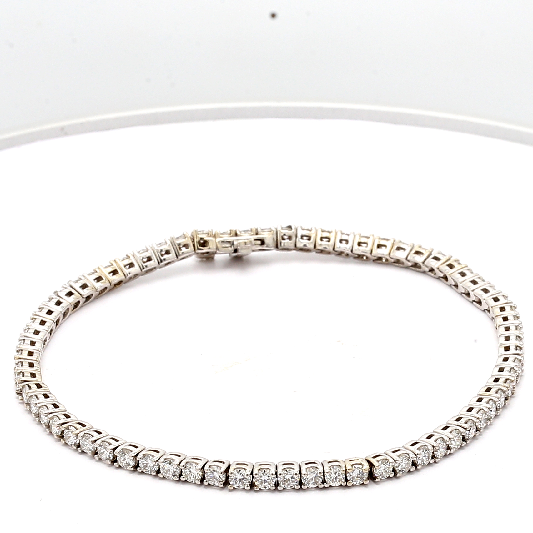 14K White Gold Four-Prong Diamond Tennis Bracelet, 3.44 ct tw