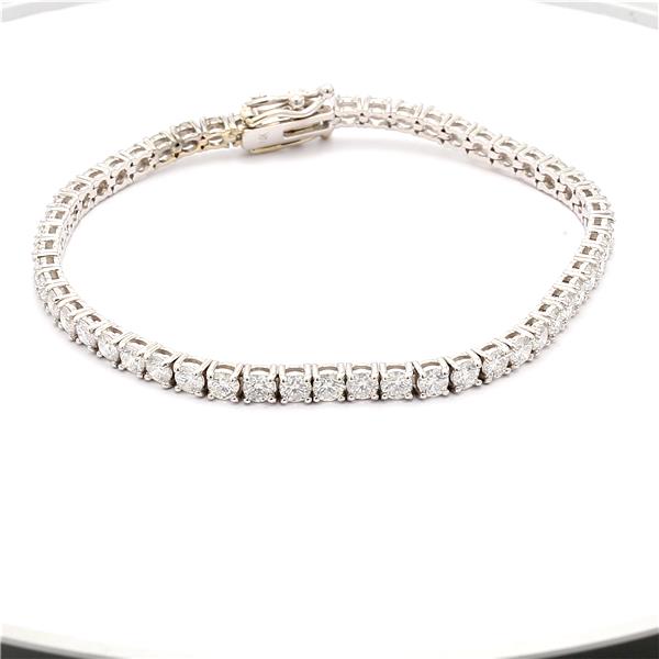 14K White Gold Four-Prong Diamond Tennis Bracelet, 6.02 ct tw