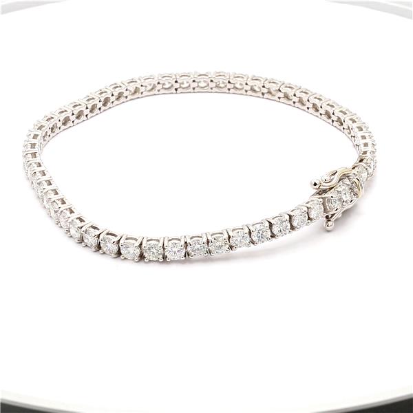 14K White Gold Four-Prong Diamond Tennis Bracelet, 6.02 ct tw – view 2