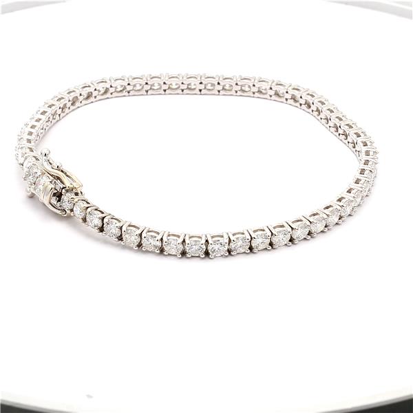 14K White Gold Four-Prong Diamond Tennis Bracelet, 6.02 ct tw – view 3