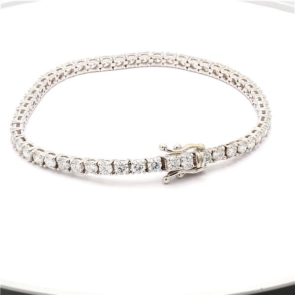 14K White Gold Four-Prong Diamond Tennis Bracelet, 6.02 ct tw – view 4