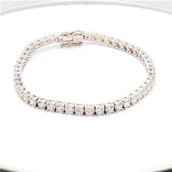 14K White Gold Four-Prong Diamond Tennis Bracelet, 7.77 ct tw