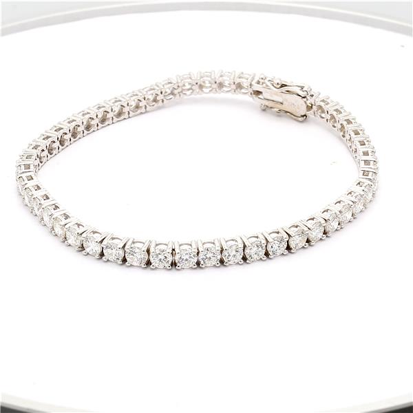 14K White Gold Four-Prong Diamond Tennis Bracelet, 7.77 ct tw – view 2
