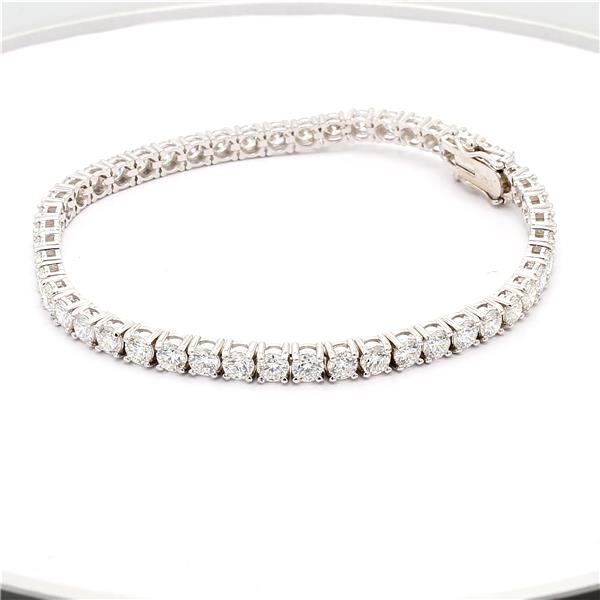 14K White Gold Four-Prong Diamond Tennis Bracelet, 7.77 ct tw – view 3