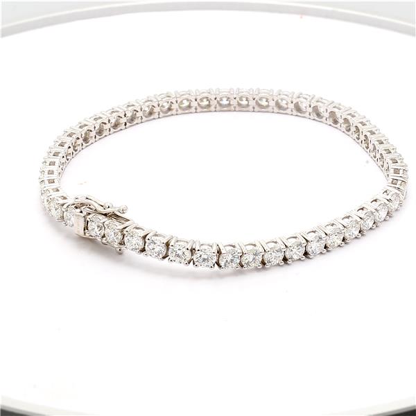 14K White Gold Four-Prong Diamond Tennis Bracelet, 7.77 ct tw – view 4