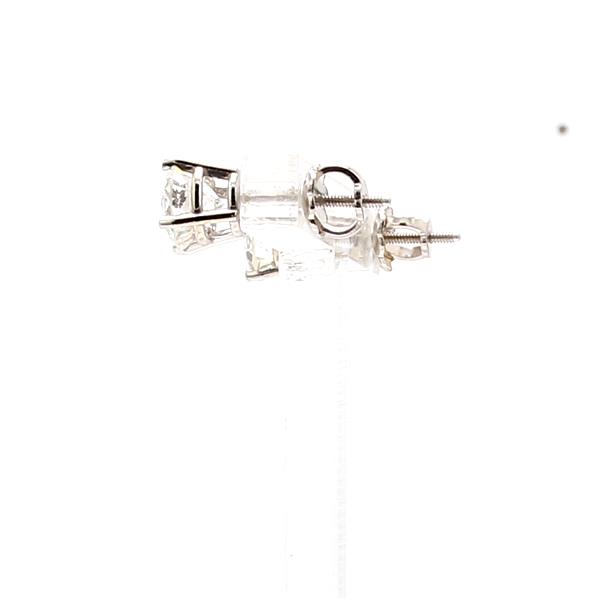 14K White Gold Four-Prong Round Diamond Stud Earrings, 1.43 ct tw – view 4