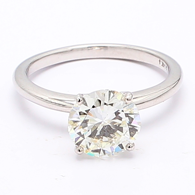 14K White Gold Four-Prong Solitaire Setting for 7 mm Center