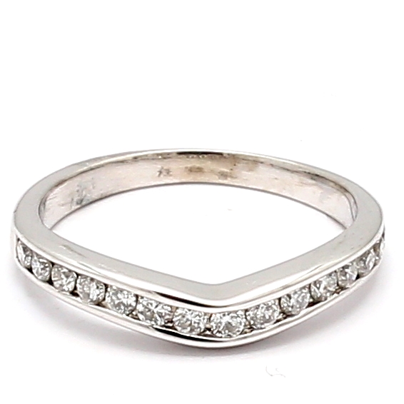 14K White Gold Half-Way Diamond Band, 0.20 ct tw