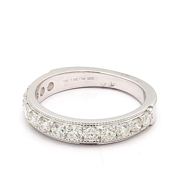 14K White Gold Half-Way Diamond Band, 1.00 ct tw – view 2