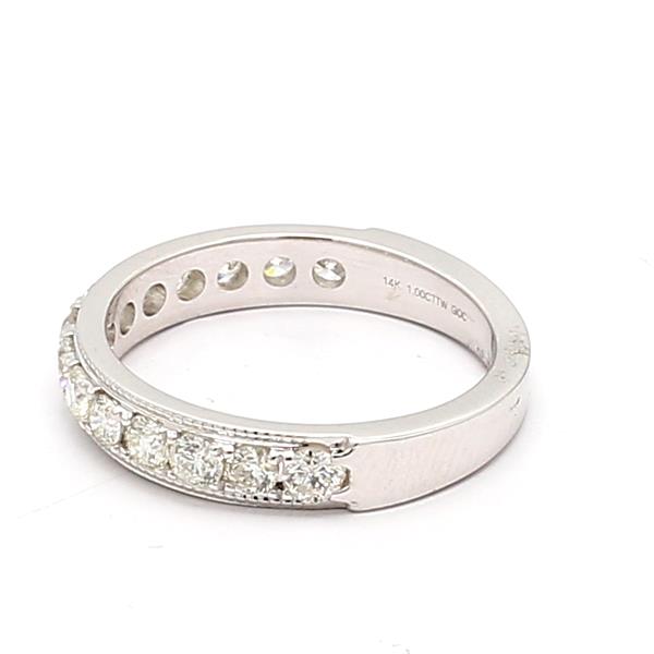 14K White Gold Half-Way Diamond Band, 1.00 ct tw – view 4