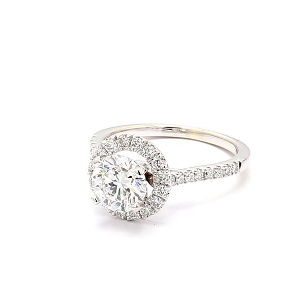 14K White Gold Halo Diamond Semi-Mount, 0.50 ct tw – view 3