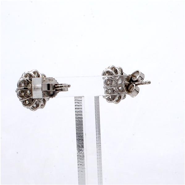 14K White Gold Halo Round Diamond Stud Earrings, 1.90 ct tw – view 4