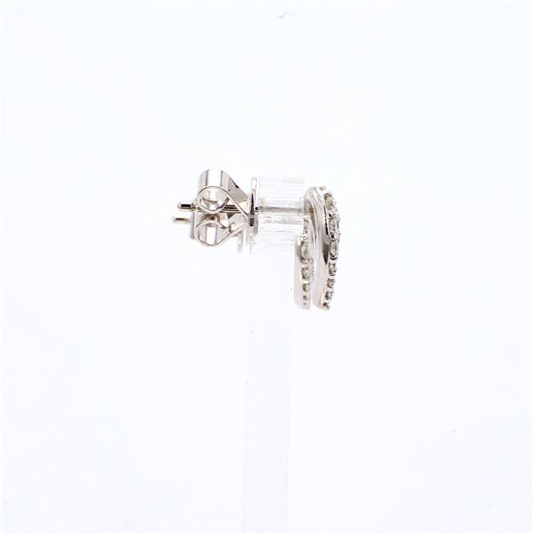 14K White Gold Heart-Shaped Diamond Stud Earrings, 0.50 ct tw