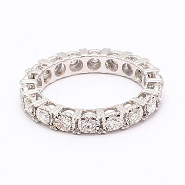 14K White Gold Illusion-Set Diamond Eternity Band, 0.97 ct tw – view 2