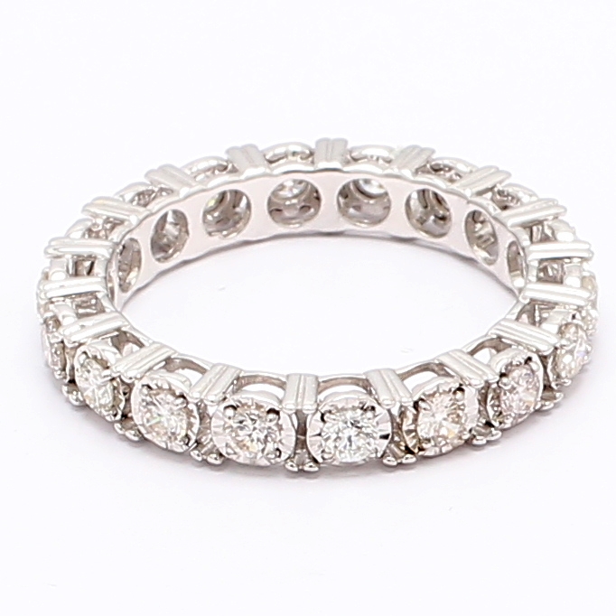 14K White Gold Illusion-Set Diamond Eternity Band, 0.97 ct tw