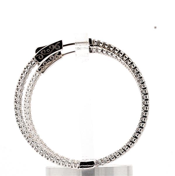 14K White Gold Inside-Out Diamond Hoop Earrings, 1.64 ct tw
