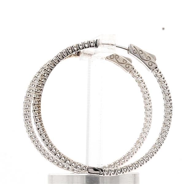 14K White Gold Inside-Out Diamond Hoop Earrings, 1.64 ct tw