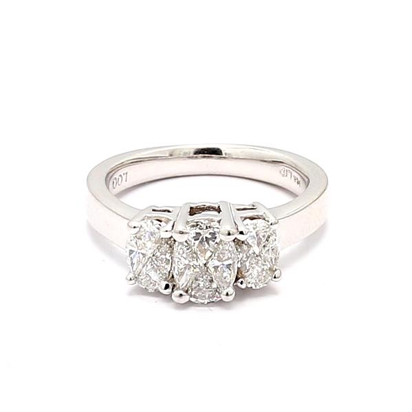 14K White Gold Invisible-Set Diamond Band, 1.00 ct tw