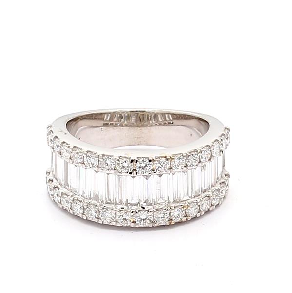 14K White Gold Lab-Grown Diamond Half-Way Band, 1.94 ct tw