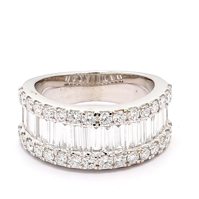 14K White Gold Lab-Grown Diamond Half-Way Band, 1.94 ct tw