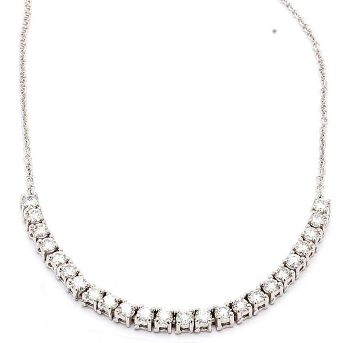 14K White Gold Lab-Grown Diamond Necklace, 1.92 ct tw