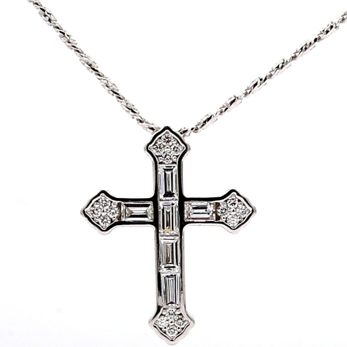 14K White Gold Lab-Grown Diamond Pendant, 0.45 ct tw