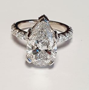14K White Gold Lab-Grown Diamond Semi-Mount, 0.58 ct tw