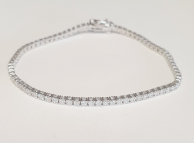14K White Gold Lab-Grown Diamond Tennis Bracelet, 2.46 ct tw