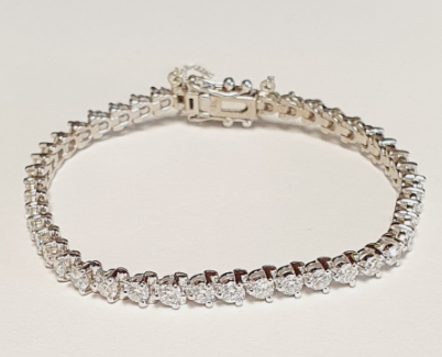 14K White Gold Lab-Grown Diamond Tennis Bracelet, 4.70 ct tw