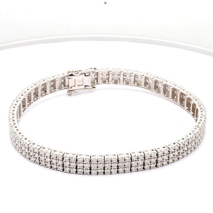 14K White Gold Lab-Grown Diamond Tennis Bracelet, 7.44 ct tw