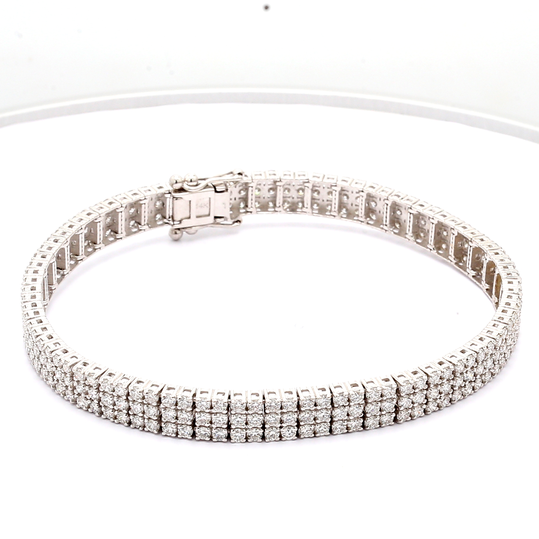 14K White Gold Lab-Grown Diamond Tennis Bracelet, 7.44 ct tw