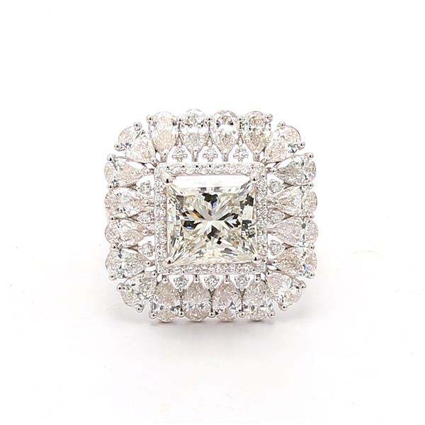 14K White Gold Lab-Grown Mixed-Shape Diamond Ring, 6.90 ct tw