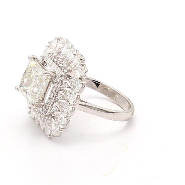 14K White Gold Lab-Grown Mixed-Shape Diamond Ring, 6.90 ct tw