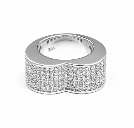14K White Gold Lab-Grown Pavé Diamond Ring, 1.86 ct tw
