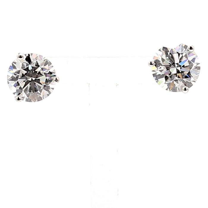 14K White Gold Lab-Grown Round Diamond Stud Earrings, 4.78 ct tw