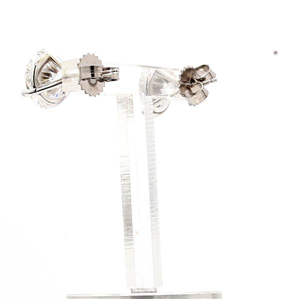 14K White Gold Lab-Grown Round Diamond Stud Earrings, 5.15 ct tw – view 2