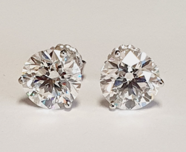 14K White Gold Lab-Grown Round Diamond Stud Earrings, 8.17 ct tw