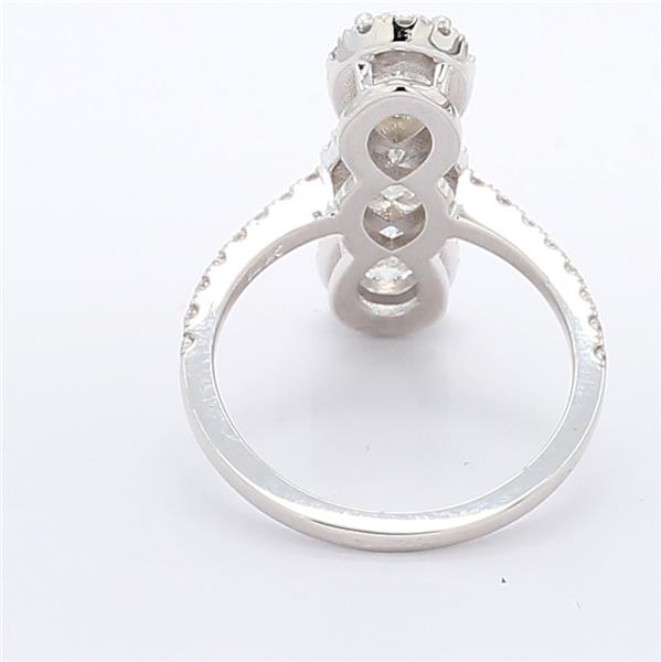 14K White Gold Marquise and Pear Diamond Ring, 2.10 ct tw