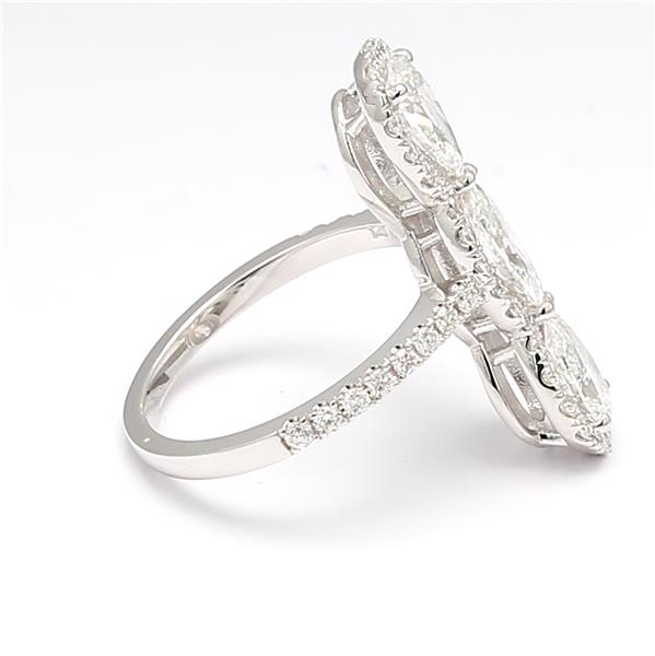 14K White Gold Marquise and Pear Diamond Ring, 2.27 ct tw