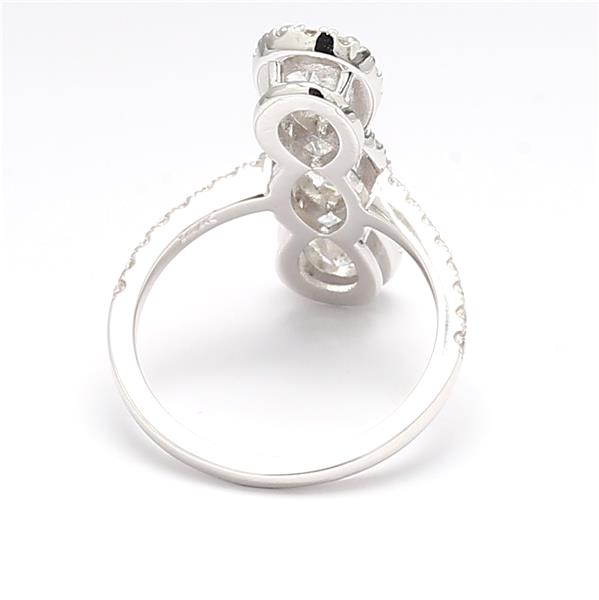14K White Gold Marquise and Pear Diamond Ring, 2.27 ct tw