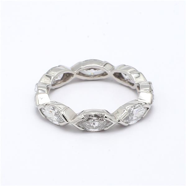 14K White Gold Marquise Diamond Eternity Band, 2.50 ct tw